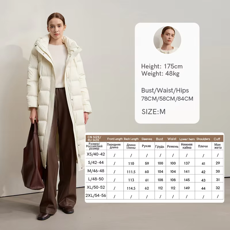 Amii Down Jacket Women 2025 Winter New Warm Casual Hooded Down Coats For Woman Versatile Long With Belt Female Clothing