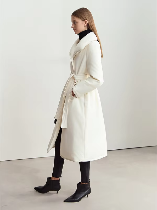 AMII 2026 Winter Overcoats New Women Long Casual Windproof Warm Coats Lapel Belt Graphene Lining Thickened Down Jacket