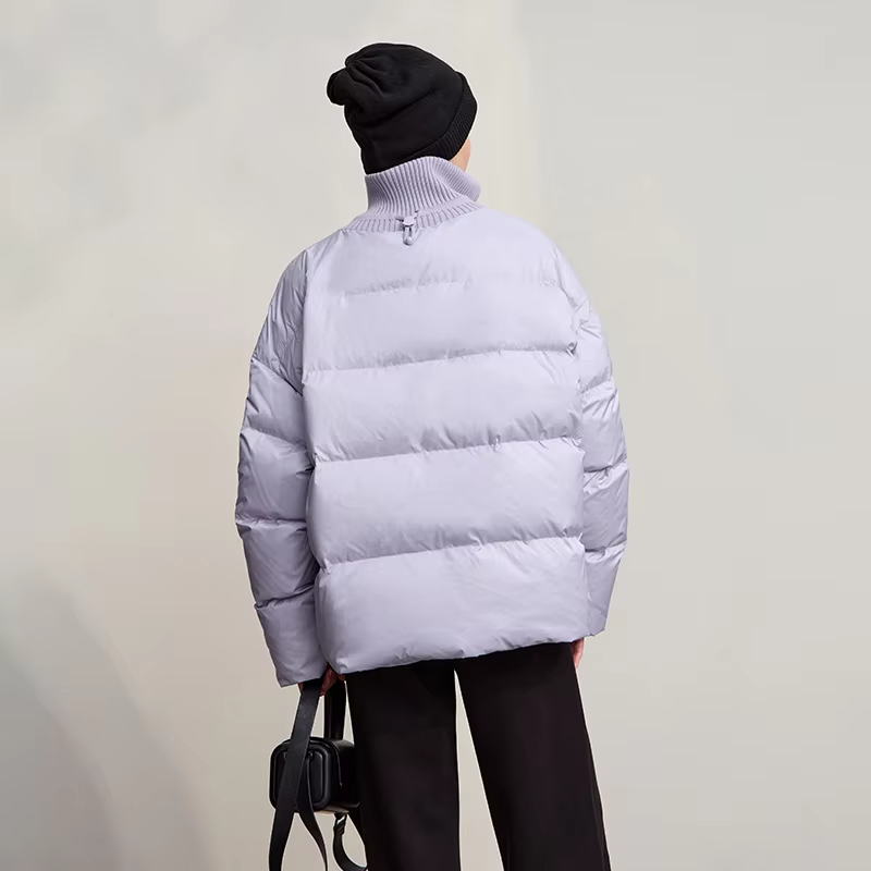 Amii Down Coats 2025 Winter New Casual Solid Versatile Turtleneck Down Jacket For Woman Long Sleeve Loose Warm Long Top