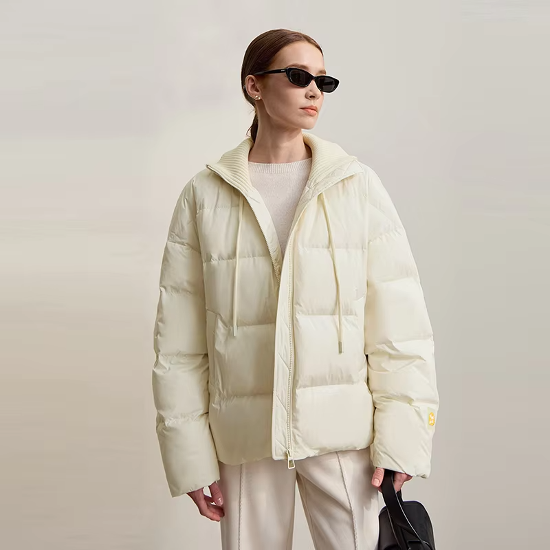 Amii Down Coats 2025 Winter New Casual Solid Versatile Turtleneck Down Jacket For Woman Long Sleeve Loose Warm Long Top