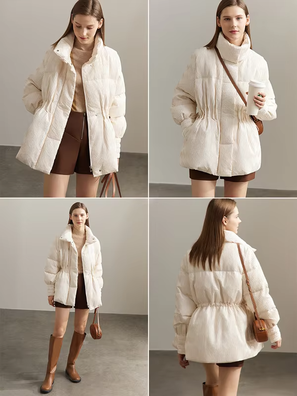 AMII Minimalist Duck Down Puffer Coat Women Winter 2026 Lightweight Stand Collar Lapel Warm Outerwear New Jackets