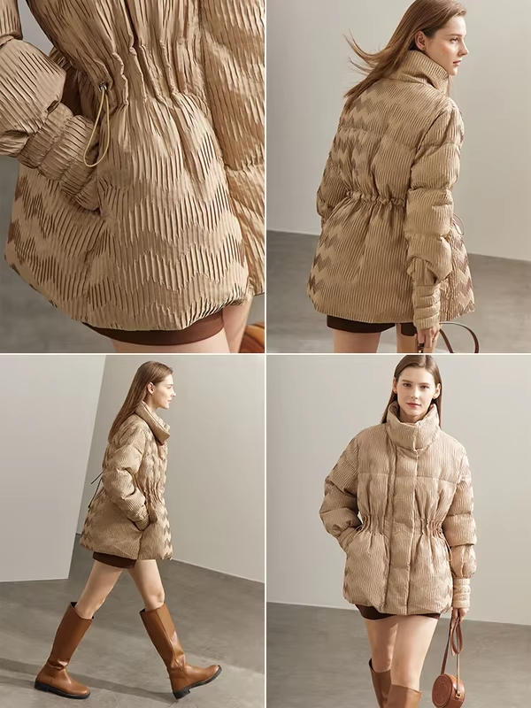 AMII Minimalist Duck Down Puffer Coat Women Winter 2026 Lightweight Stand Collar Lapel Warm Outerwear New Jackets