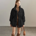 AMII Minimalist Duck Down Puffer Coat Women Winter 2026 Lightweight Stand Collar Lapel Warm Outerwear New Jackets