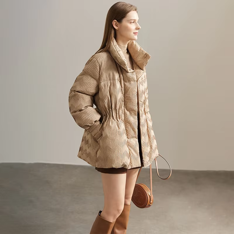 AMII Minimalist Duck Down Puffer Coat Women Winter 2026 Lightweight Stand Collar Lapel Warm Outerwear New Jackets