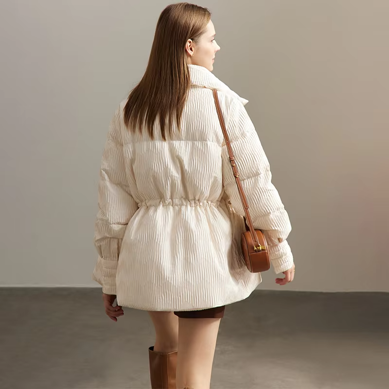 AMII Minimalist Duck Down Puffer Coat Women Winter 2026 Lightweight Stand Collar Lapel Warm Outerwear New Jackets