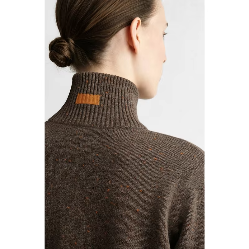 Amii Women's Sweater High Neck Pullover 2026 New Arrival Vintage Oversized Long Sleeve Tops Business Casual For Woman
