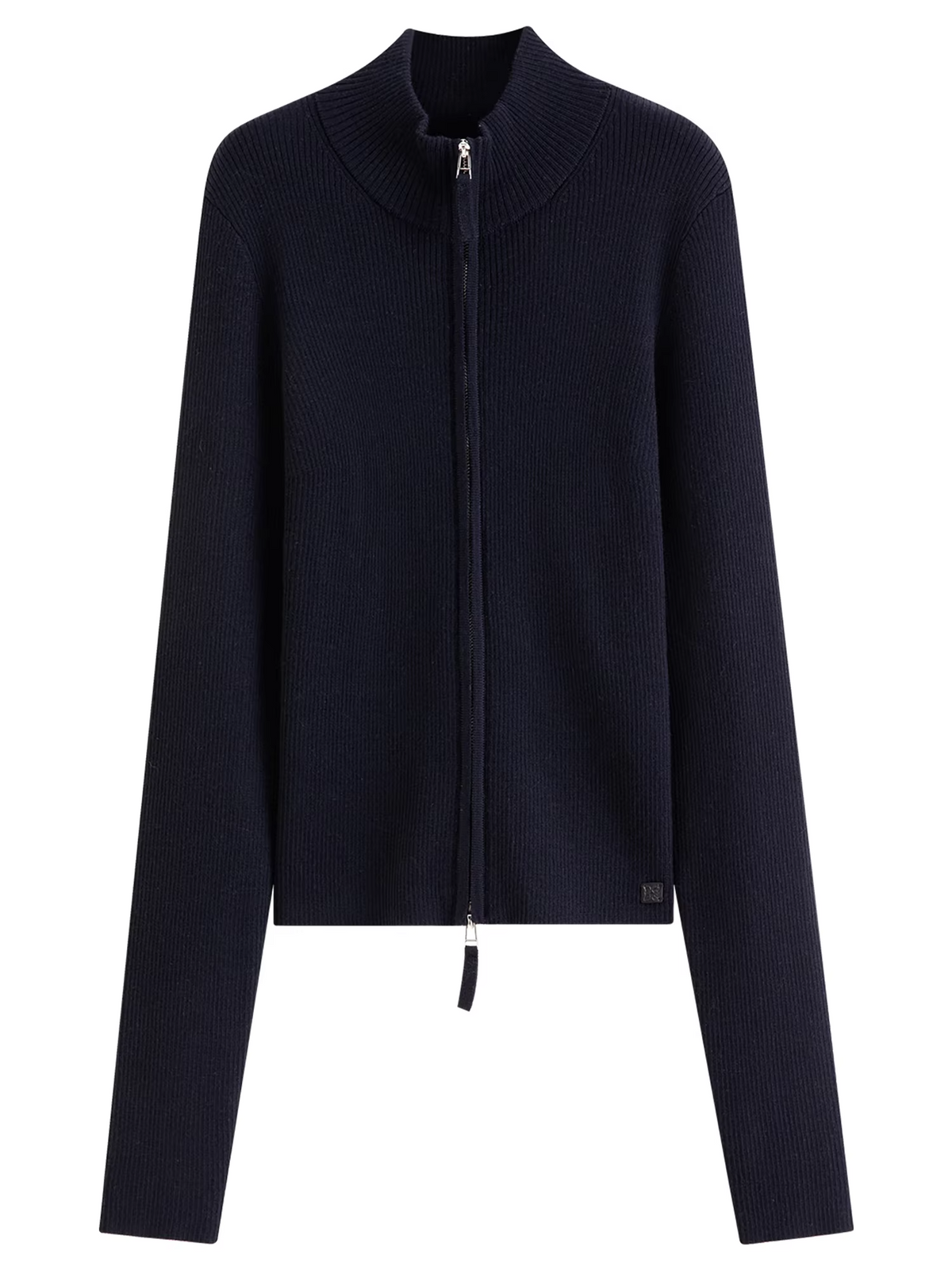 DUSHU 2026 Winter Women's Solid Stand Collar Zipper Knit Sweater - Chic Fitted Long Sleeve Versatile Top for Everyday Wear