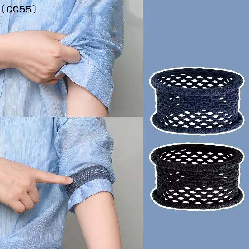 5Pcs Shirt Sleeve Holder, Elastic Mesh Sleeve Fixer Bands, Anti-slip Clip Arm Cuffs Strap Multi-Use Headband For Daily Use〔CC55〕