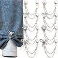 8-PCS Multifunctional Clothing Clip Metal Star Shaped Heart-Shaped Bow for Sewing Shirts Denim Pants, Cute Buttons, Chain Clips